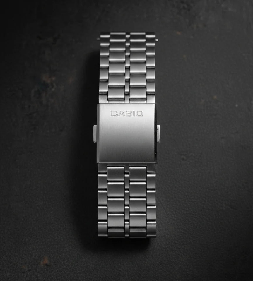 Montre Casio Numérique Rétro Homme – Acier Inoxydable, Étanche, Style Vintage