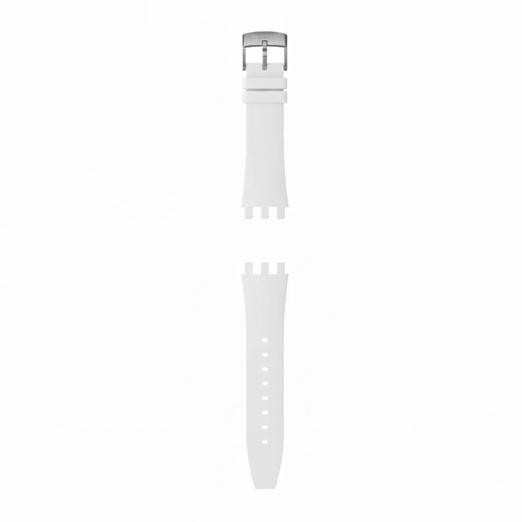 Swatch White Crystal Quartz – Édition Pure Snow (Modèle : SR-WHT38)